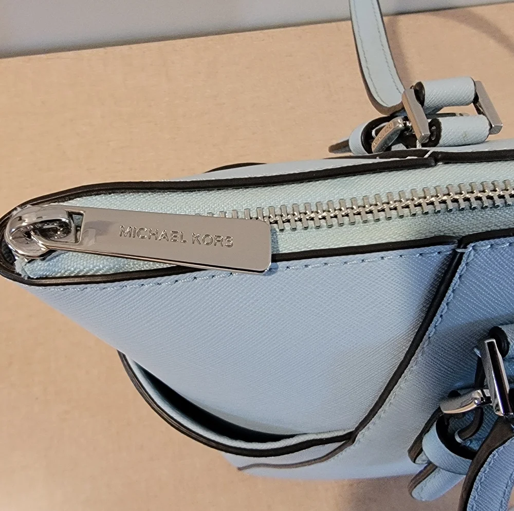 Michael Kors Charlotte‎ Shoulder Tote Saffiano Leather Vista Blue
